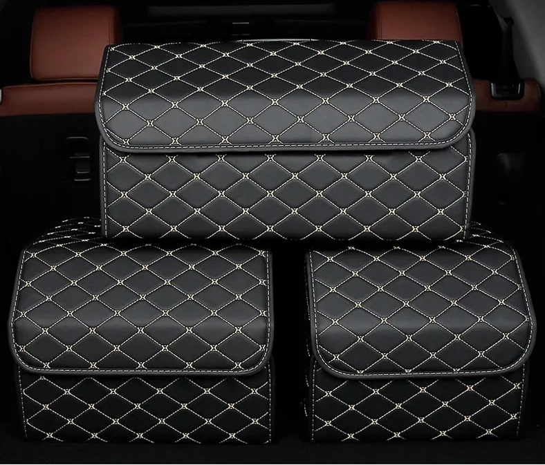 Premium Leather Car Trunk Organizer