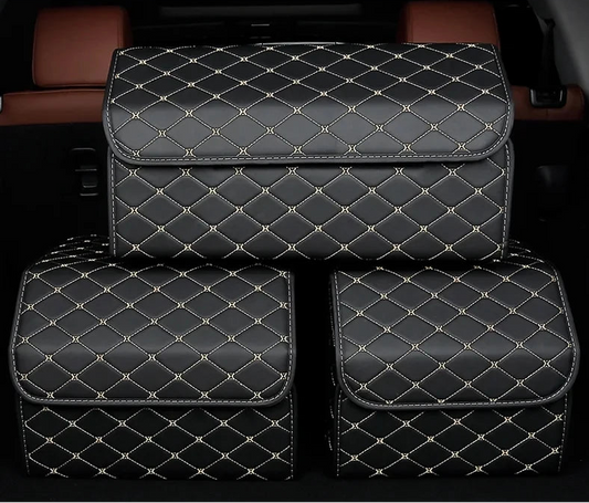 Premium Leather Car Trunk Organizer