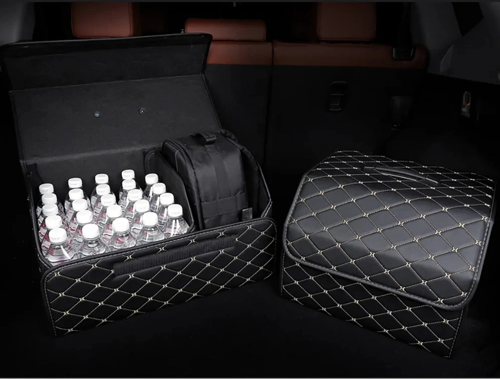 Premium Leather Car Trunk Organizer