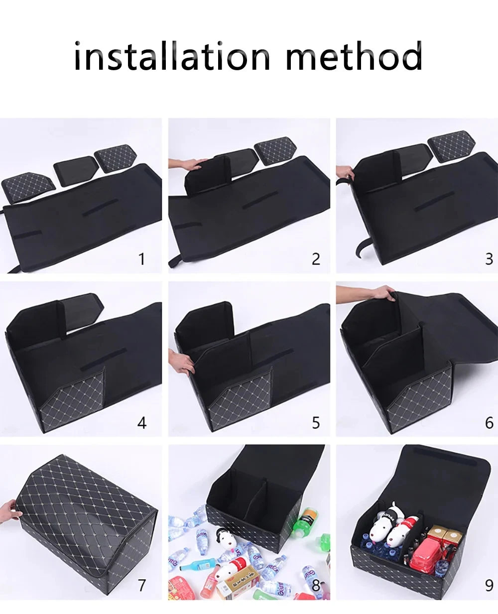 Premium Leather Car Trunk Organizer